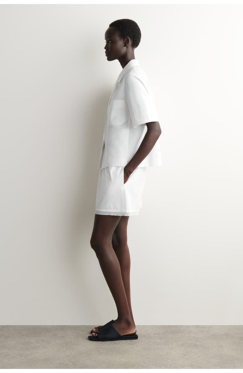 COS Lace-trimmed Resort Shirt, Alternate, color, White
