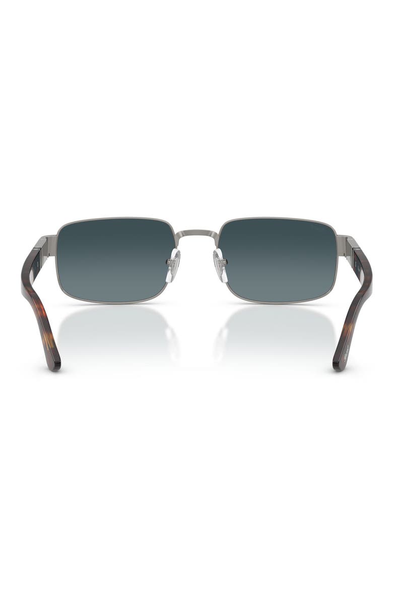 58mm Polarized Gradient Pillow Sunglasses, Alternate, color, GUNMETAL / POLAR GRADIENT BLUE
