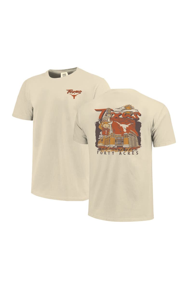 IMAGE ONE Men
s Image One  Natural Texas Longhorns Comfort Colors Hand-Drawn Campus Stack T-Shirt, Main, color, Natural