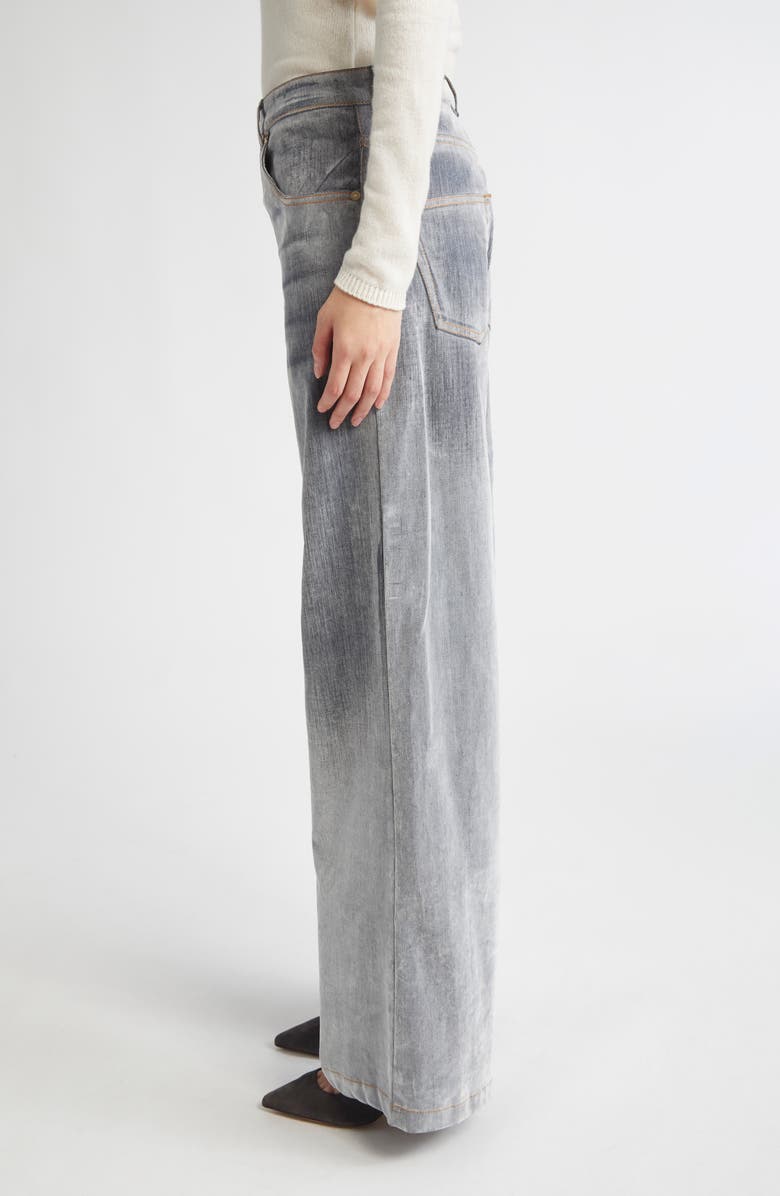 Eleventy Flocked Denim Flare Leg Jeans, Alternate, color, 