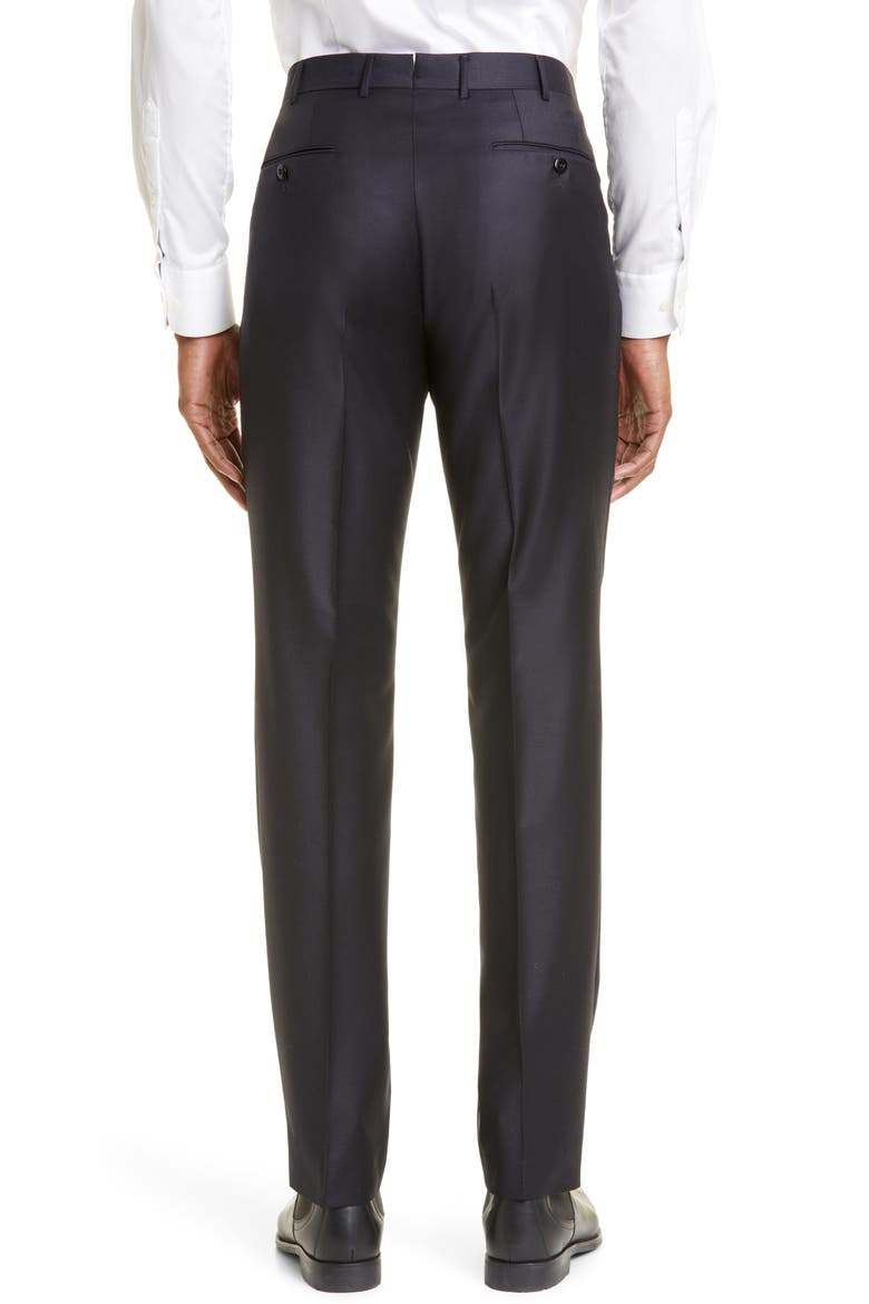 Slim Fit Wool Pants, Alternate, color, NVY SOLID