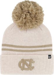 '47 Women's '47 Natural North Carolina Tar Heels Core & Inline Latte Cuffed Knit Hat with Pom