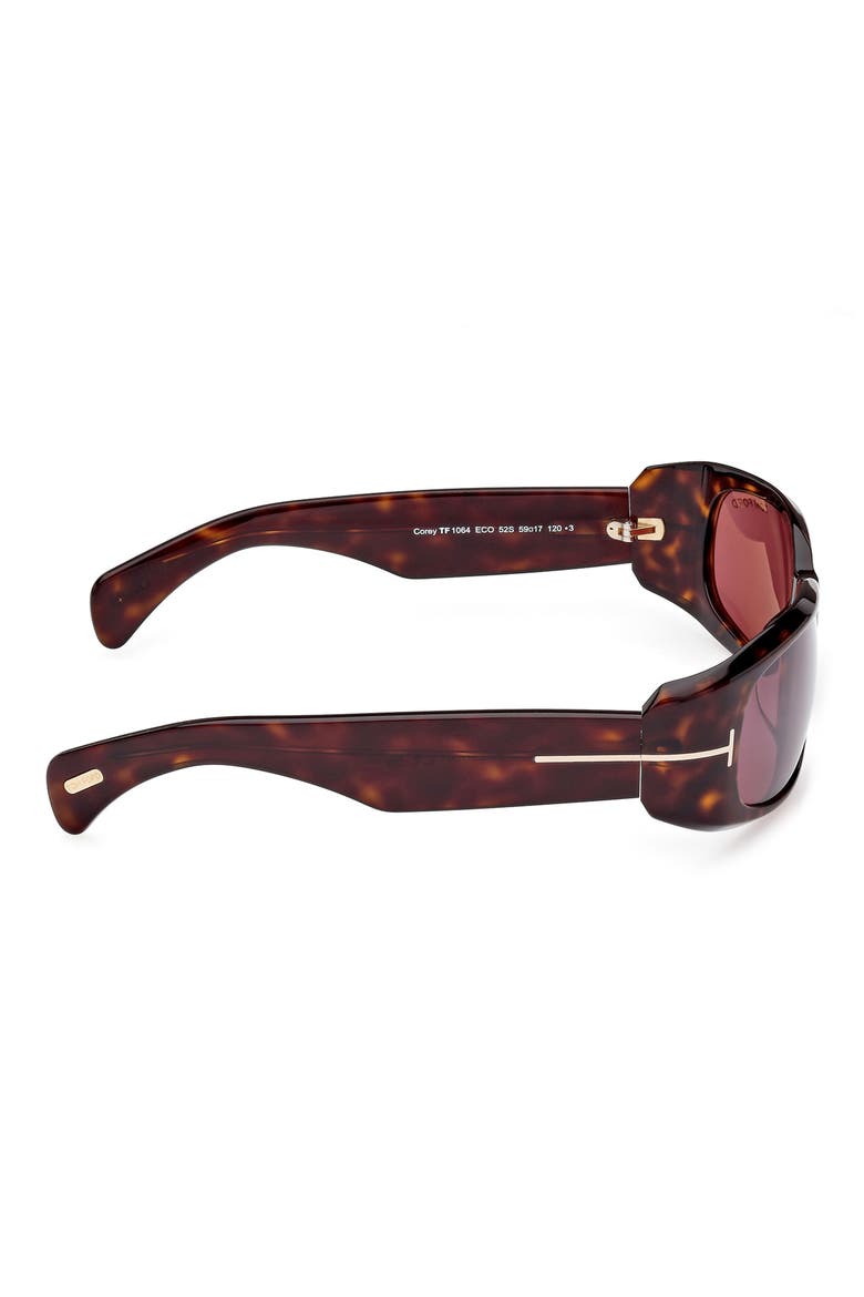 Corey 59mm Square Sunglasses, Alternate, color, DARK HAVANA / BORDEAUX SILVER