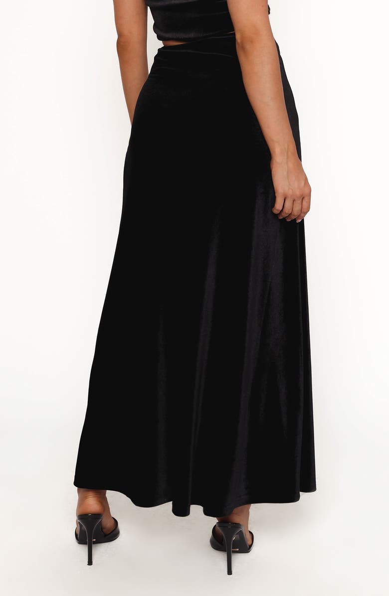 Petal & Pup Suri Velvet Maxi Skirt, Alternate, color, Black