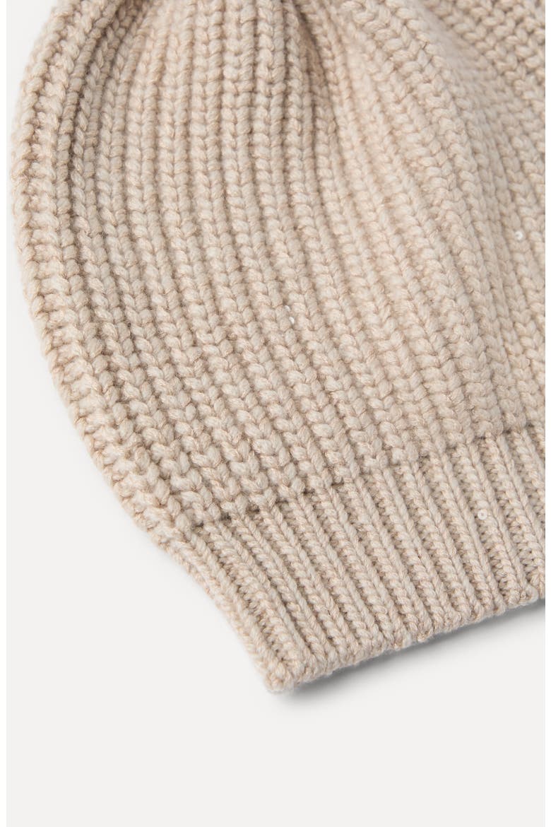 Cashmere and silk beanie, Alternate, color, Beige