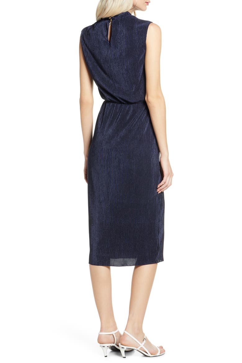 Sleeveless Midi Dress, Alternate, color, NAVY