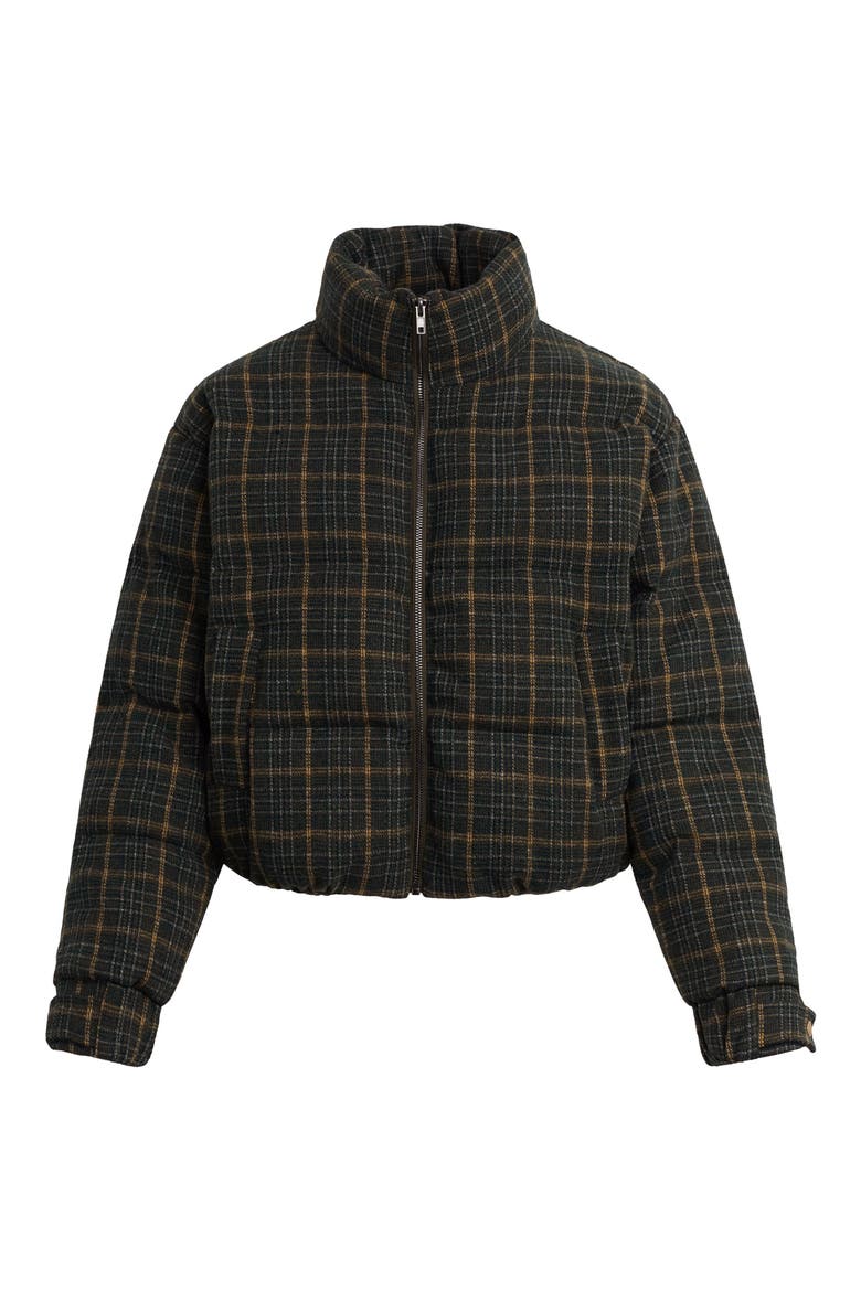 Bruna Plaid Wool Blend Puffer Jacket, Alternate, color, MOSS MULTI PLAID
