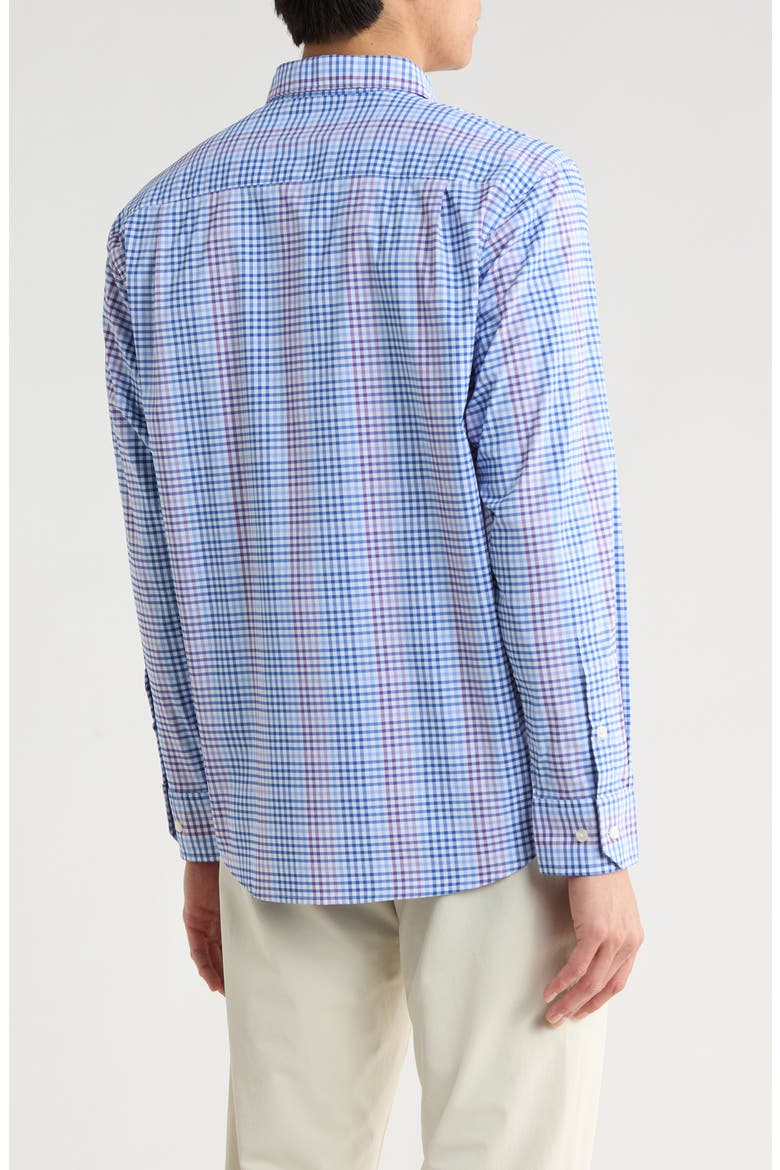 Siesta Key Sandbar Check Button-Up Shirt, Alternate, color, SUMMER PLUM