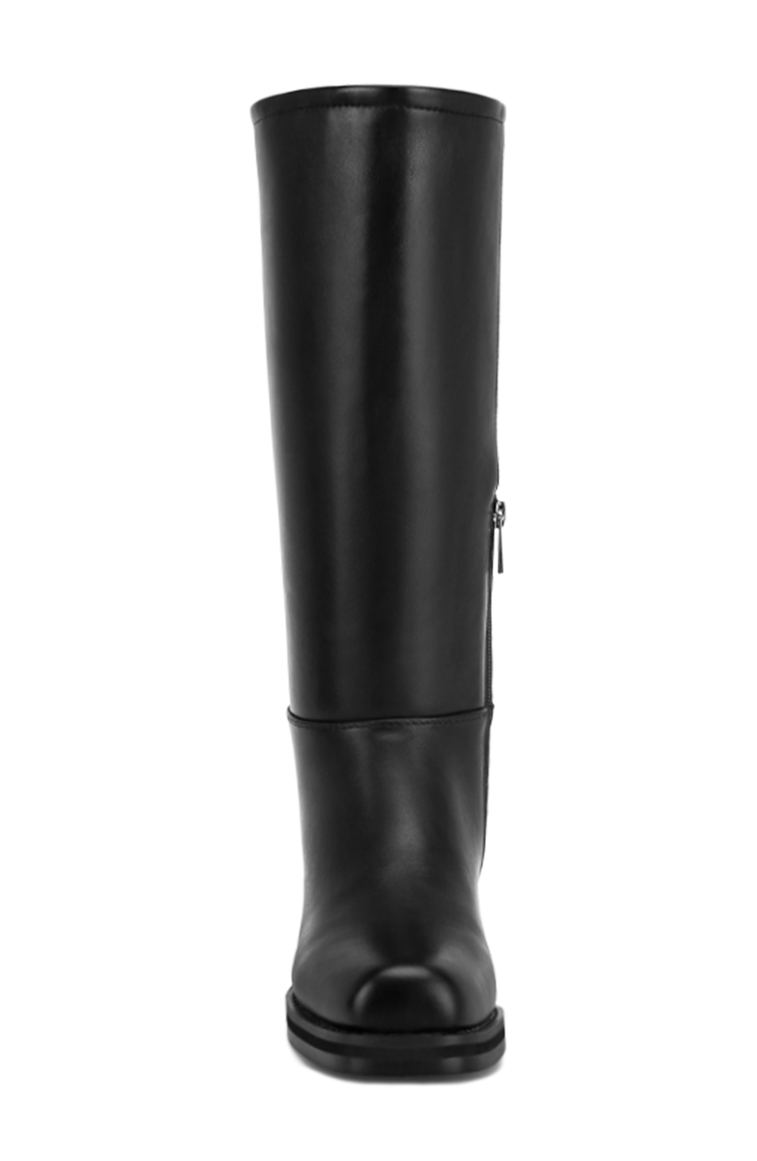 Golda Faux Leather Knee High Boot, Alternate, color, BLACK
