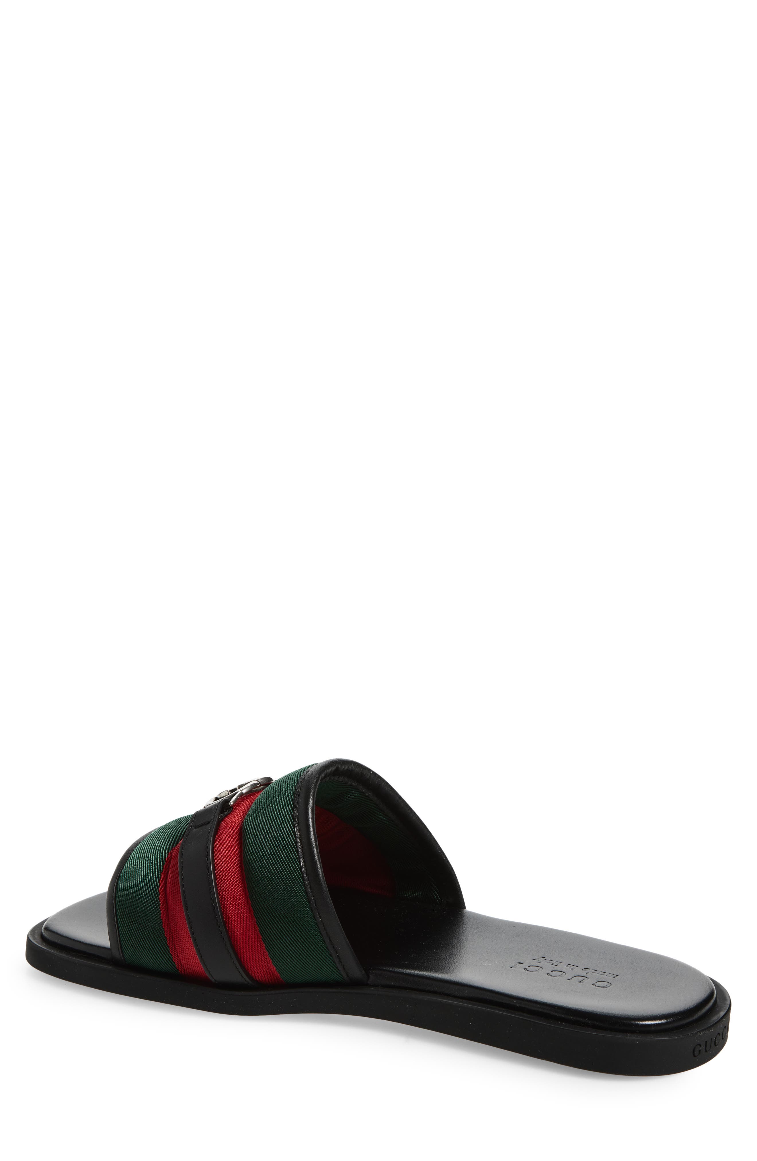 Gucci Maverik Slide Sandal, Alternate, color, Green/ Red
