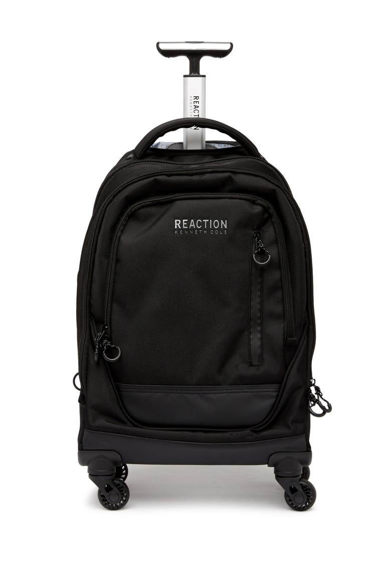 1680D Poly 4 Wheel Roller Backpack, Main, color, BLACK