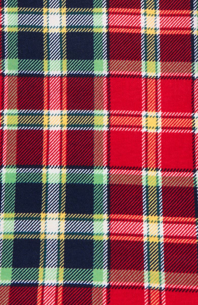 Nordstrom Kids' Print Fitted Cotton Pajamas, Alternate, color, Red Lollipop Travis Plaid