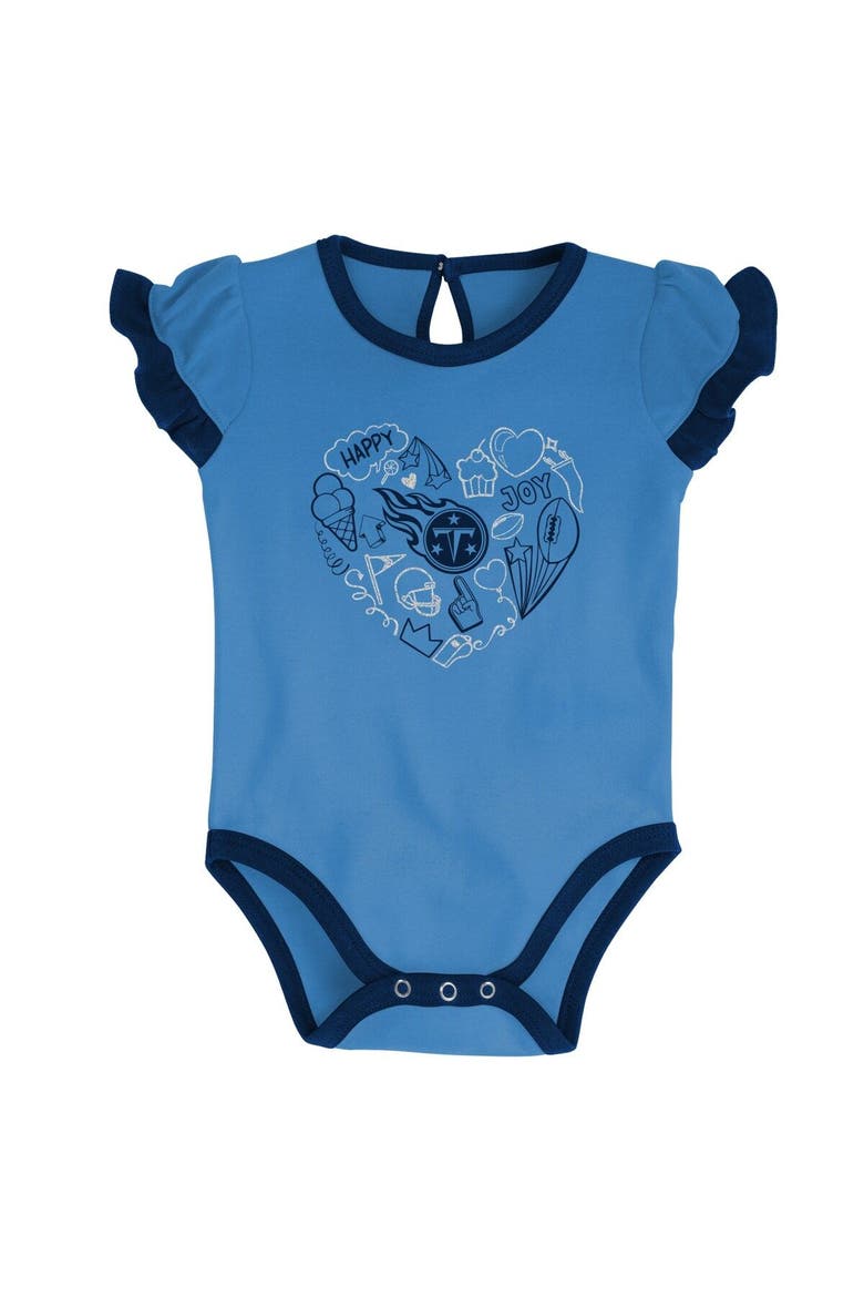 Newborn & Infant Navy/Light Blue Tennessee Titans Too Much Love Two-Piece Bodysuit Set, Alternate, color, Navy