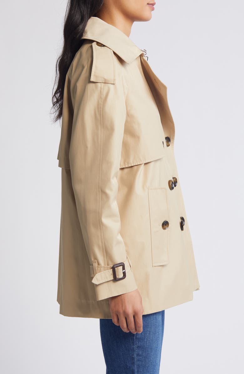 London Fog Double Breasted Belted Water Repellent Raincoat, Alternate, color,