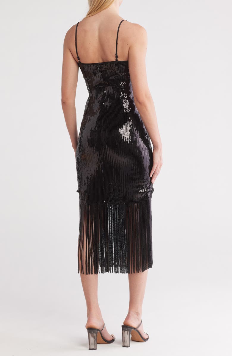 Nanette Lepore Deco Fringe Sequin Dress, Alternate, color,