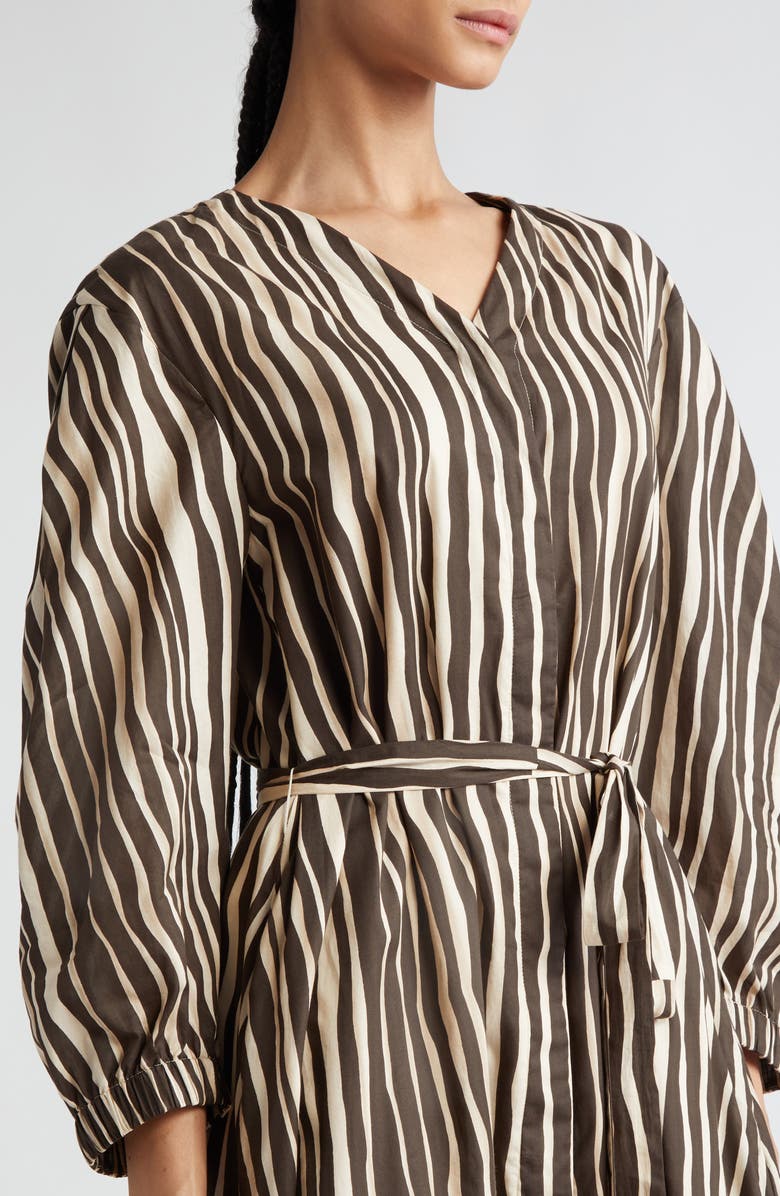 Max Mara Pomelia Wavy Stripe Cotton Voile Shirtdress, Alternate, color, 