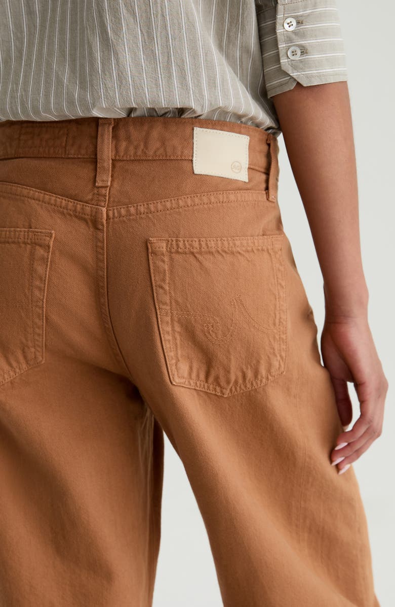 AG Hattie Raw Hem High Waist Crop Barrel Jeans, Alternate, color, Ginger