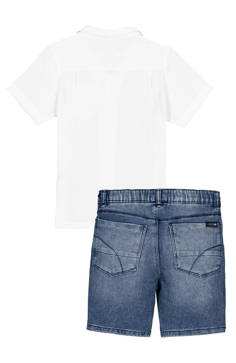 Joe's Jeans Kids' Camp Shirt & Denim Shorts Set, Alternate, color,