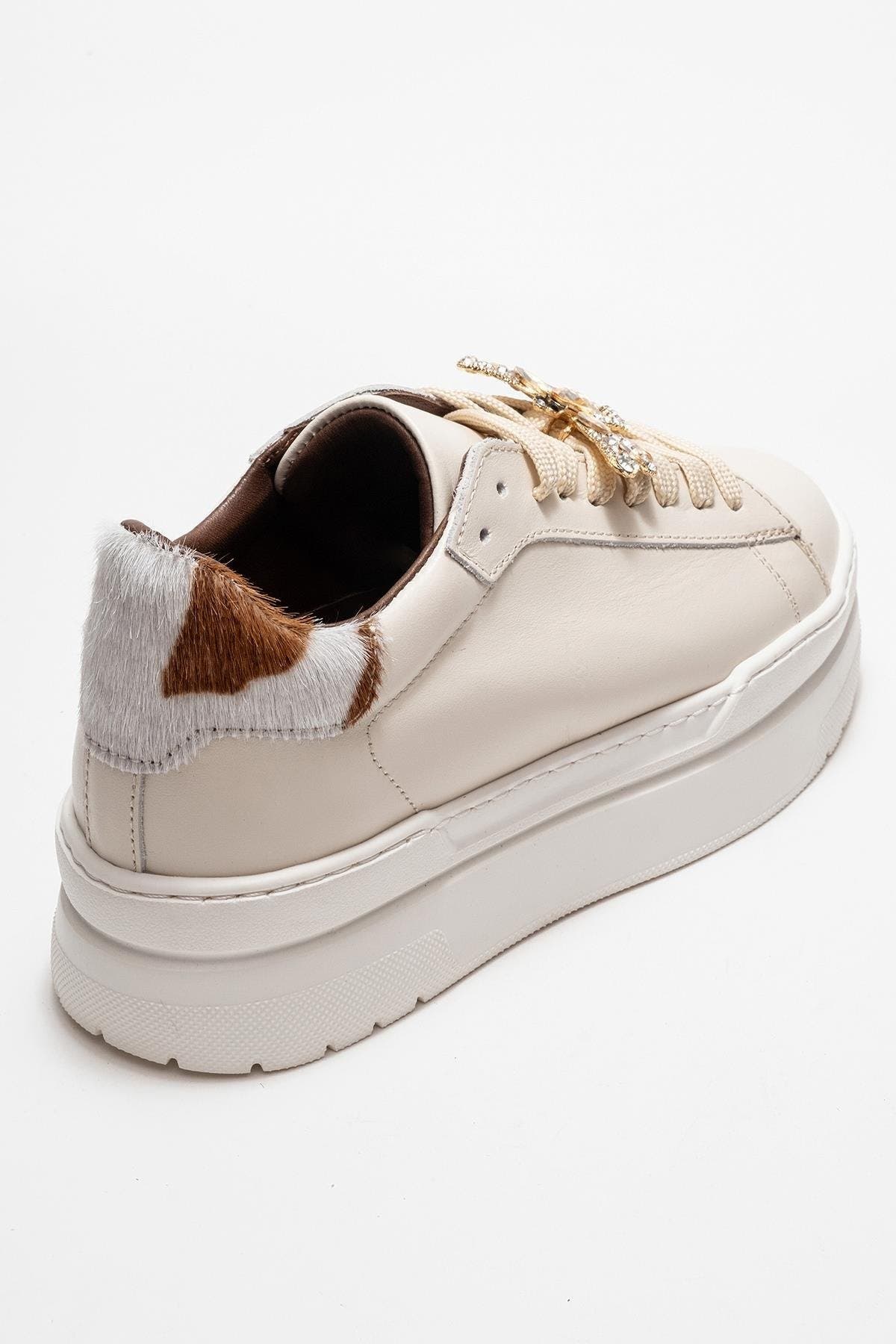 Laren Leather Buckle Sneakers, Alternate, color, Beige Leather