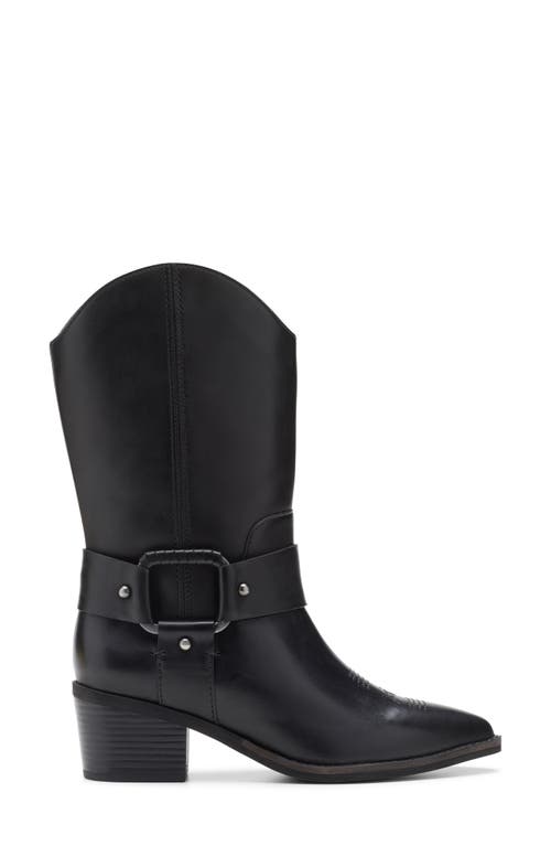 Clarks Morzine Rise Leather Cowboy Boot In Black