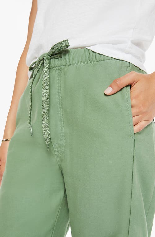 Mother The Drawn Half Pipe Cotton Drawstring Pants In Green