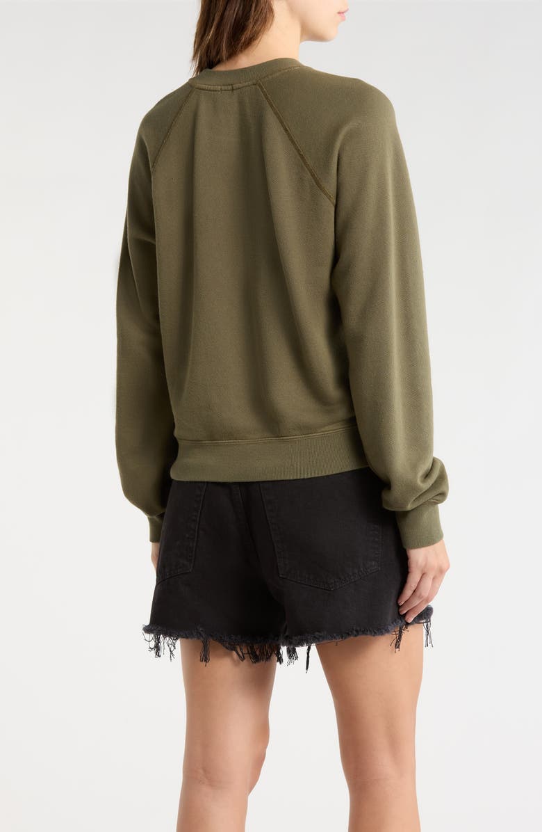 Re/Done Classic Tini Time Crewneck Sweatshirt, Alternate, color, Fatigue