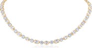 CZ by Kenneth Jay Lane Two-Tone Bezel Cubic Zirconia Collar Necklace