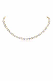 CZ by Kenneth Jay Lane Two-Tone Bezel Cubic Zirconia Collar Necklace