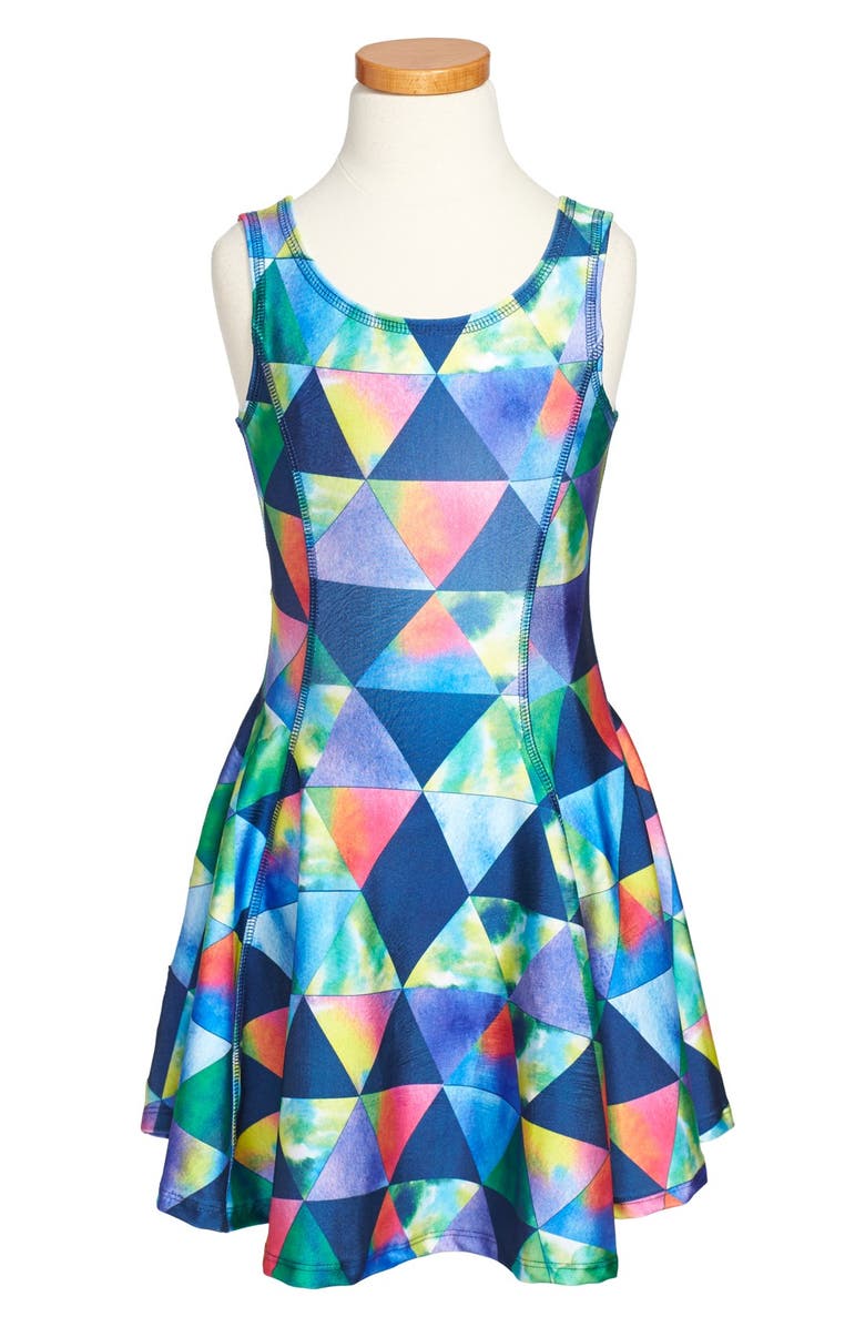 Terez Geo Print Skater Dress, Main, color, 