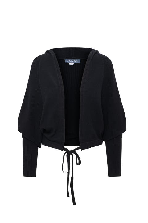 Knit Cardigan with drawstring