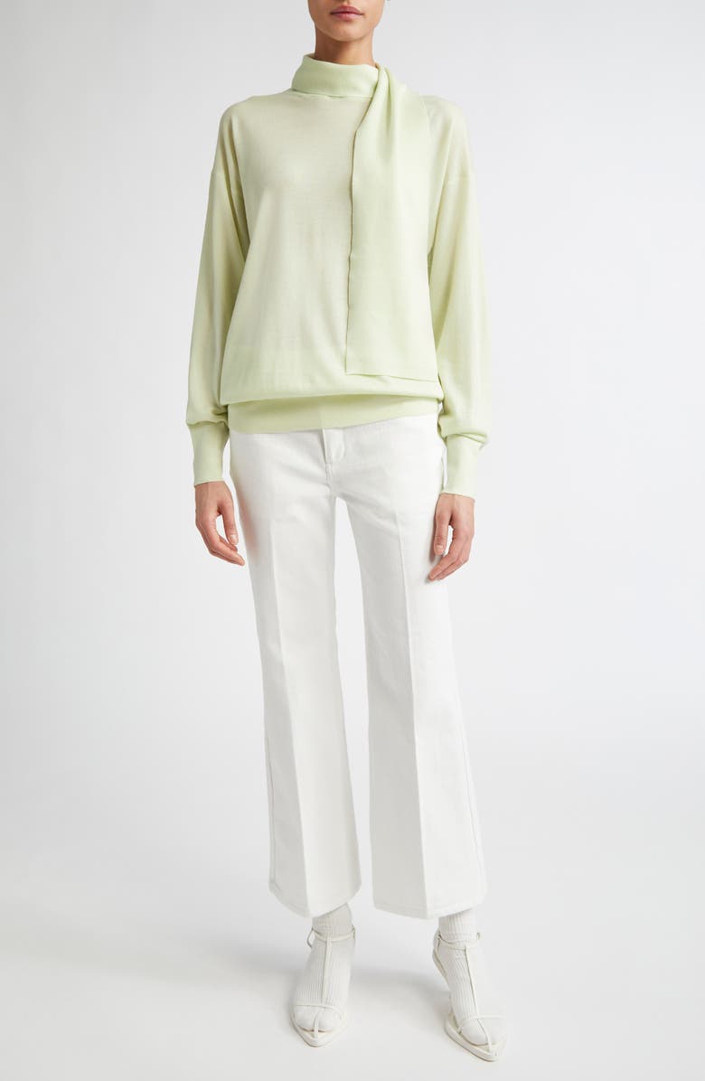 Jil Sander Crop Flare Leg Jeans, Alternate, color, Optic White