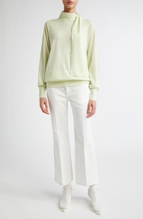 Jil Sander Draped Scarf Cashmere Sweater In Pear