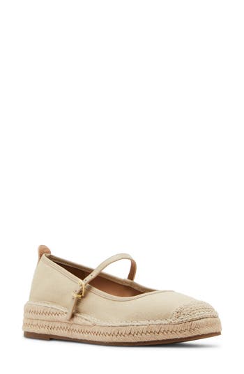 Blondo Hanah Waterproof Espadrille Mary Jane Flat In Almond Fabric
