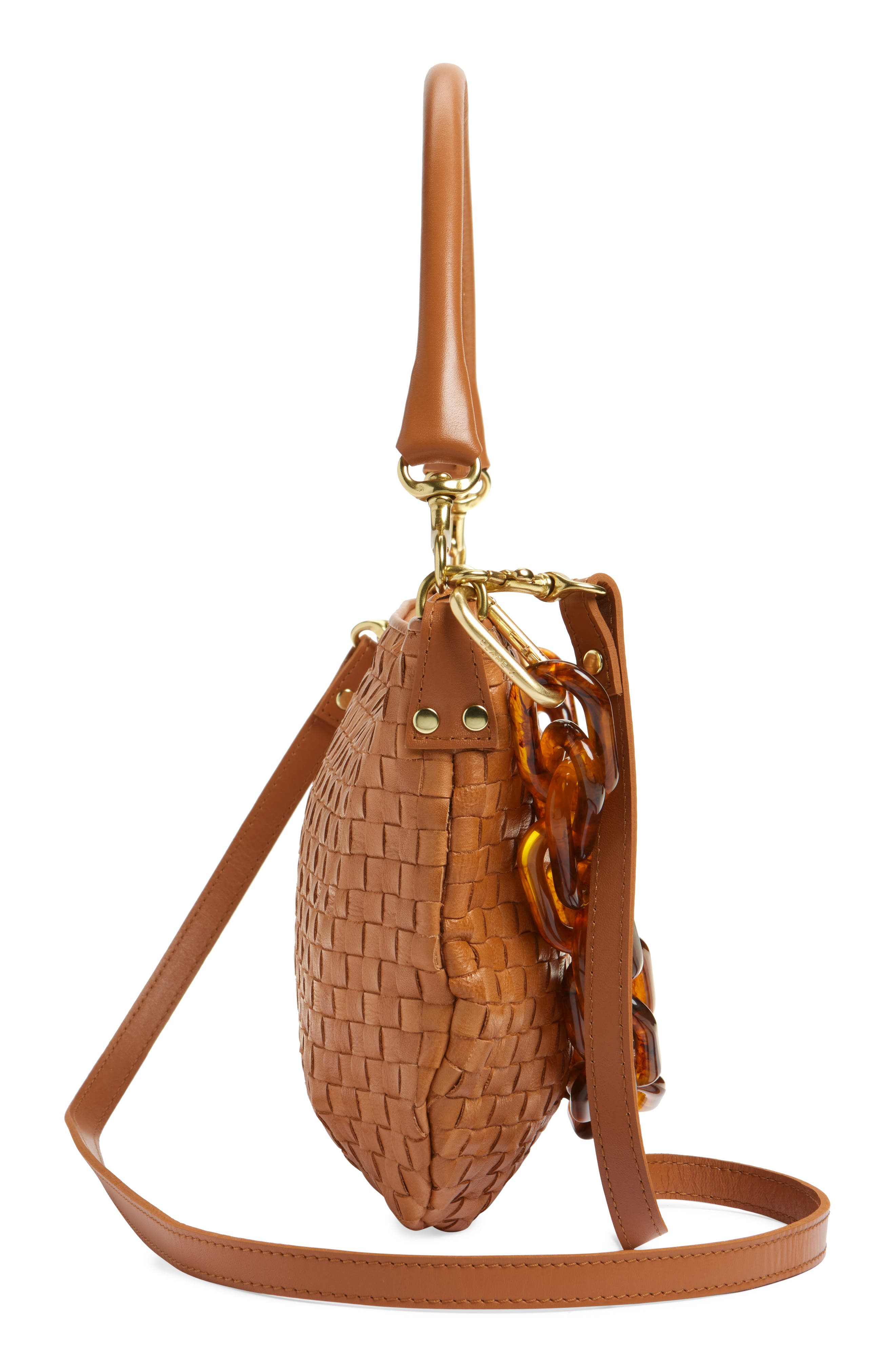 Clare V. Petit Moyen Woven Leather Messenger Bag, Alternate, color, 