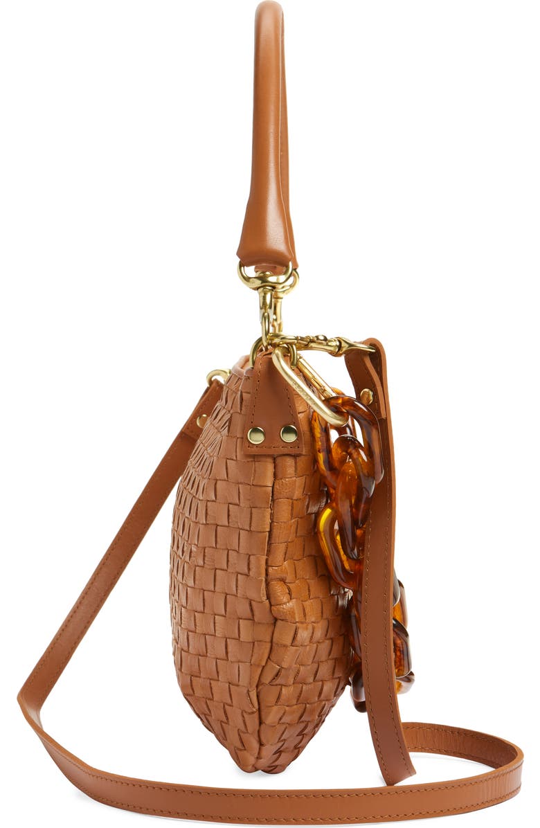 Clare V. Petit Moyen Woven Leather Messenger Bag, Alternate, color,