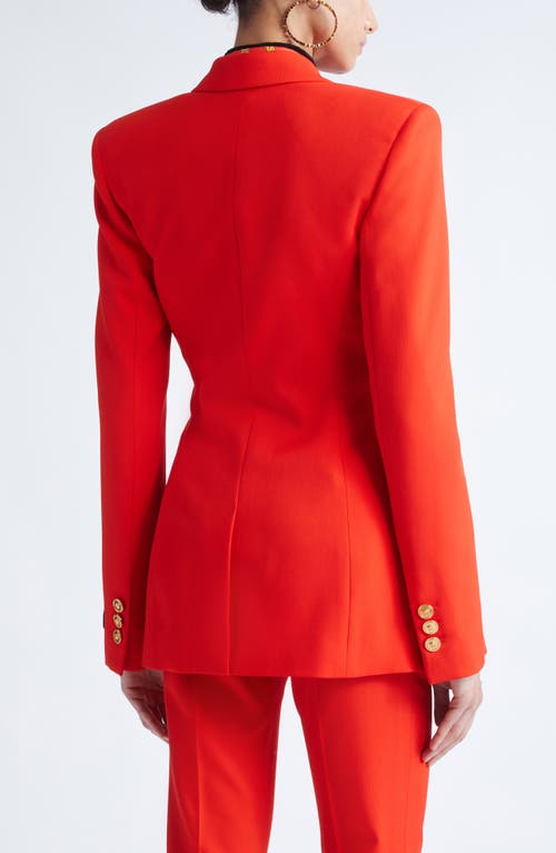 Versace Stretch Wool Gabardine Single Breasted Blazer In Orange