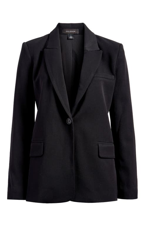 Halogenr Halogen(r) Single Button Relaxed Blazer In Rich Black