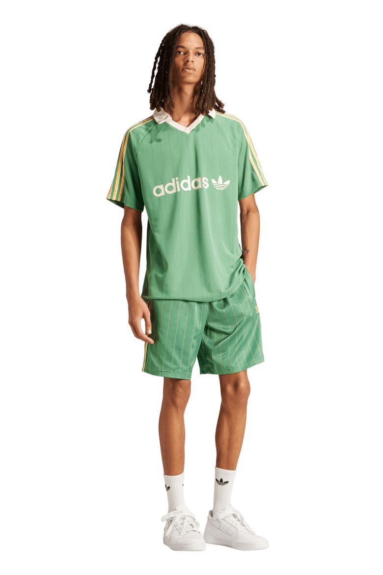 3-Stripes Pinstripe Jersey, Alternate, color, PRELOVED GREEN
