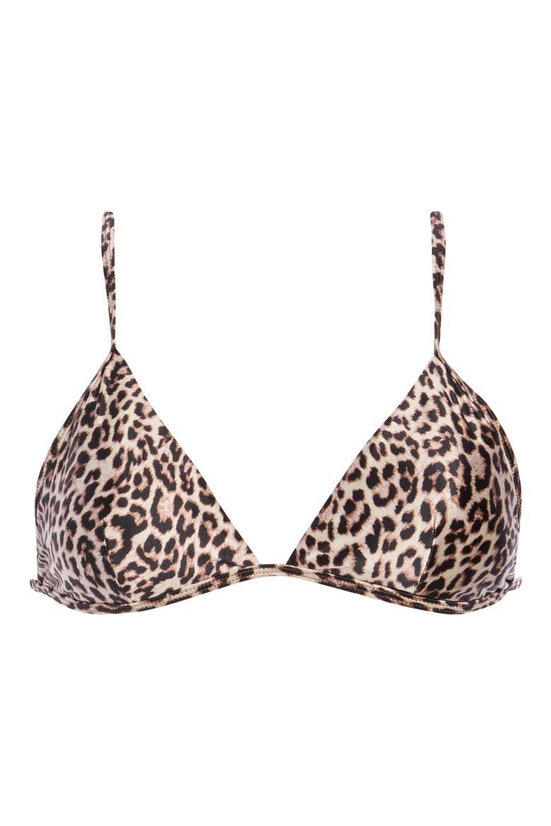 Perfect Fit Satin Triangle Bikini Top, Alternate, color, LUCKY LEOPARD001