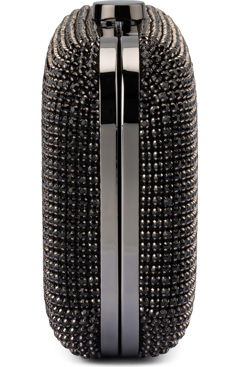 Olga Berg Rae Crystal Frame Clutch, Alternate, color, Black