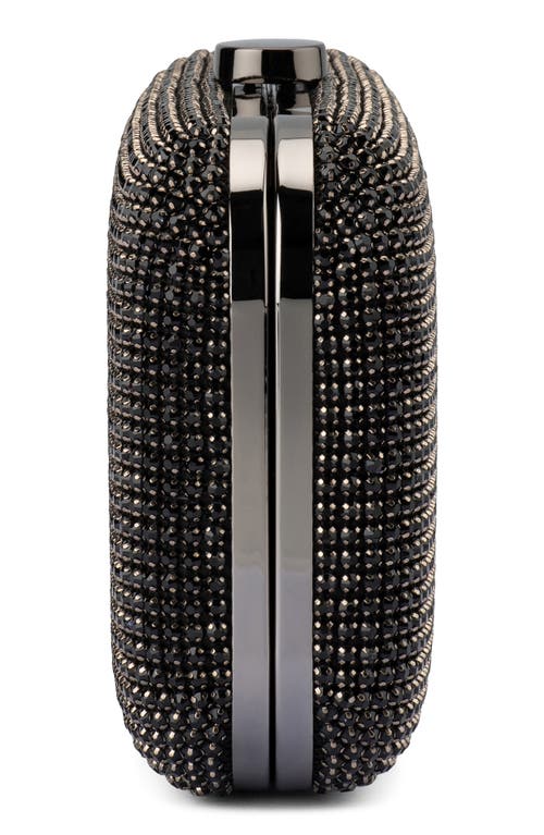 Olga Berg Rae Crystal Frame Clutch In Black