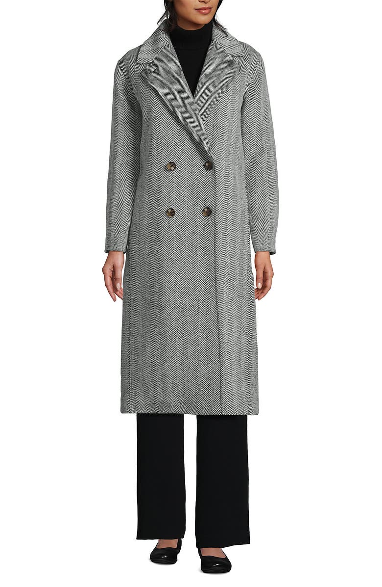 Lands' End Insulated Double Breasted Wool Coat, Main, color, 