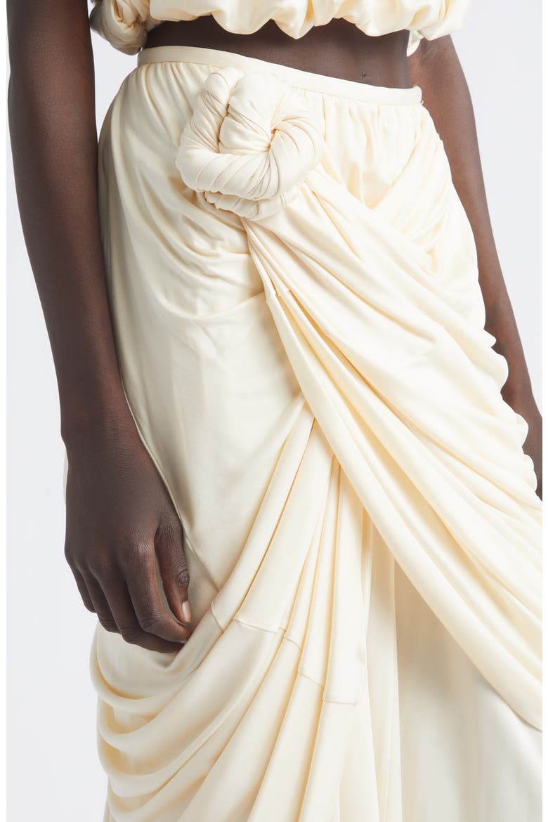 Effie Draped Silk Maxi Skirt, Alternate, color, BONE