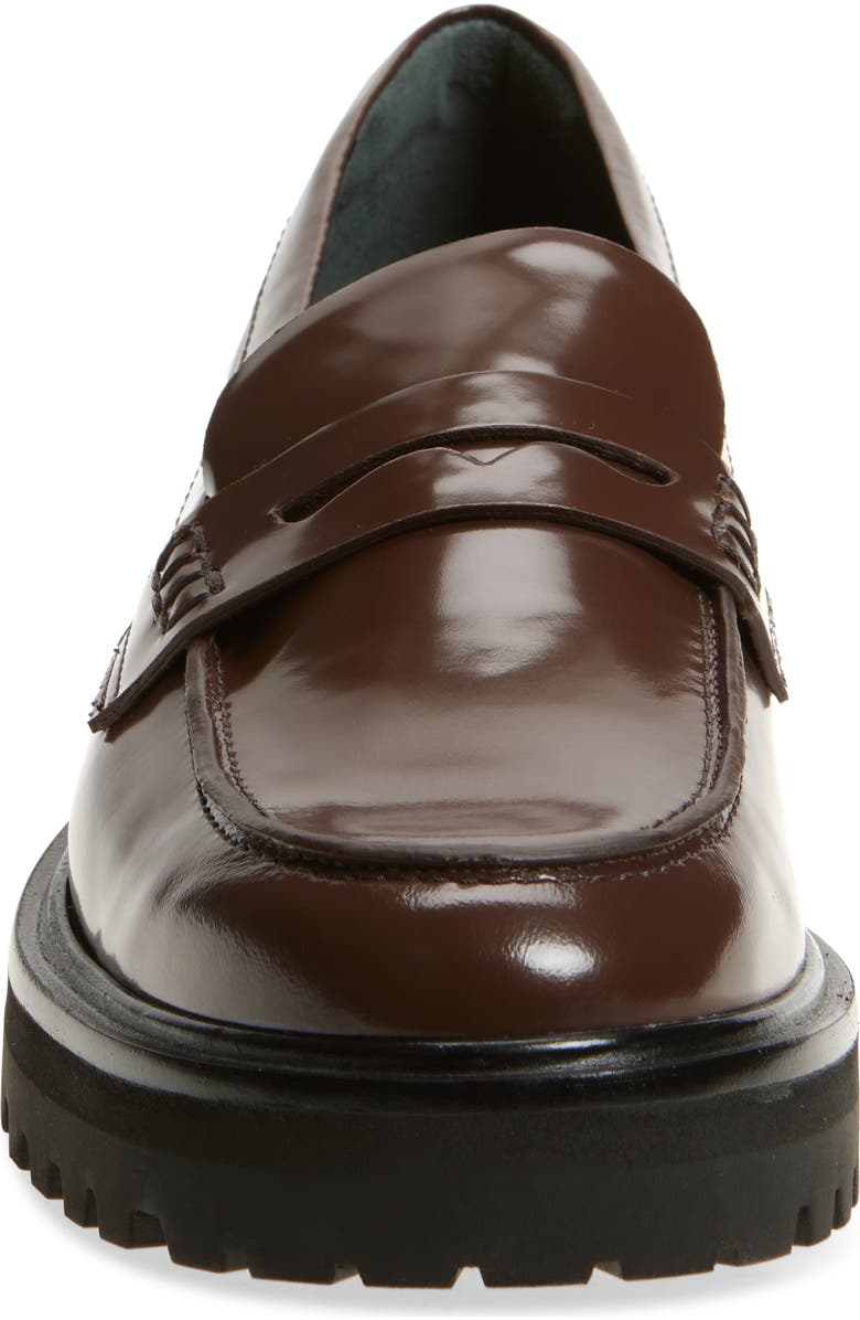 Reformation Agathea Platform Penny Loafer, Alternate, color, Espresso Leather