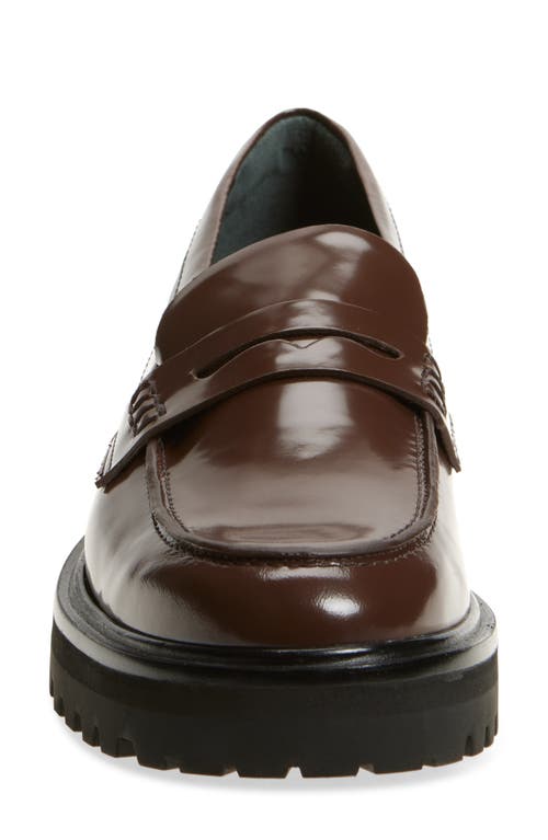 Reformation Agathea Platform Penny Loafer In Brown