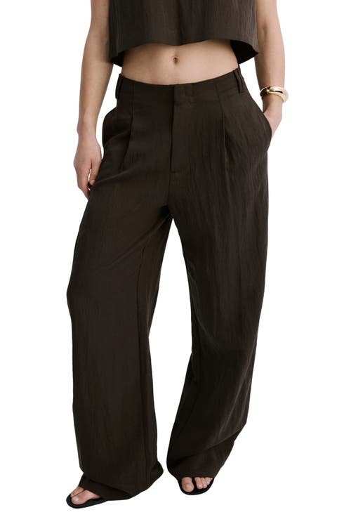 Pleated Straight Leg Pants