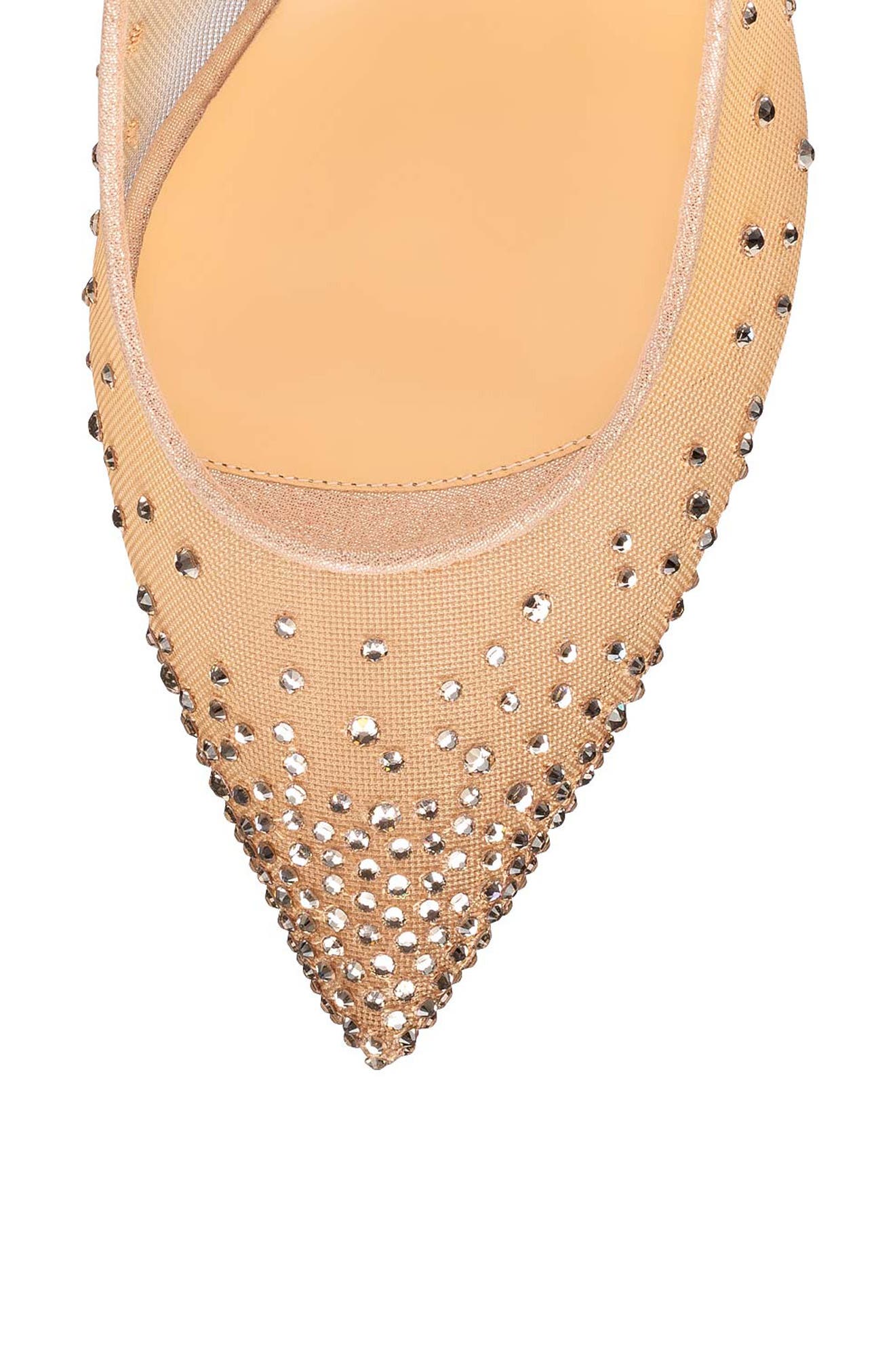 Christian Louboutin Follies Crystal Embellished Slingback Pump, Alternate, color, Silk
