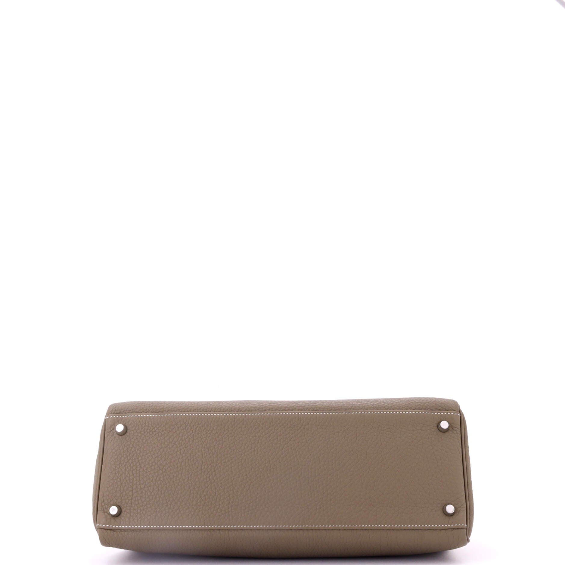 Pre-Owned Hermes Kelly Handbag Grey Togo with Palladium Hardware 35, Alternate, color, 