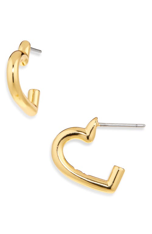 Kate Spade New York Heart Hoop Earrings In Gold.