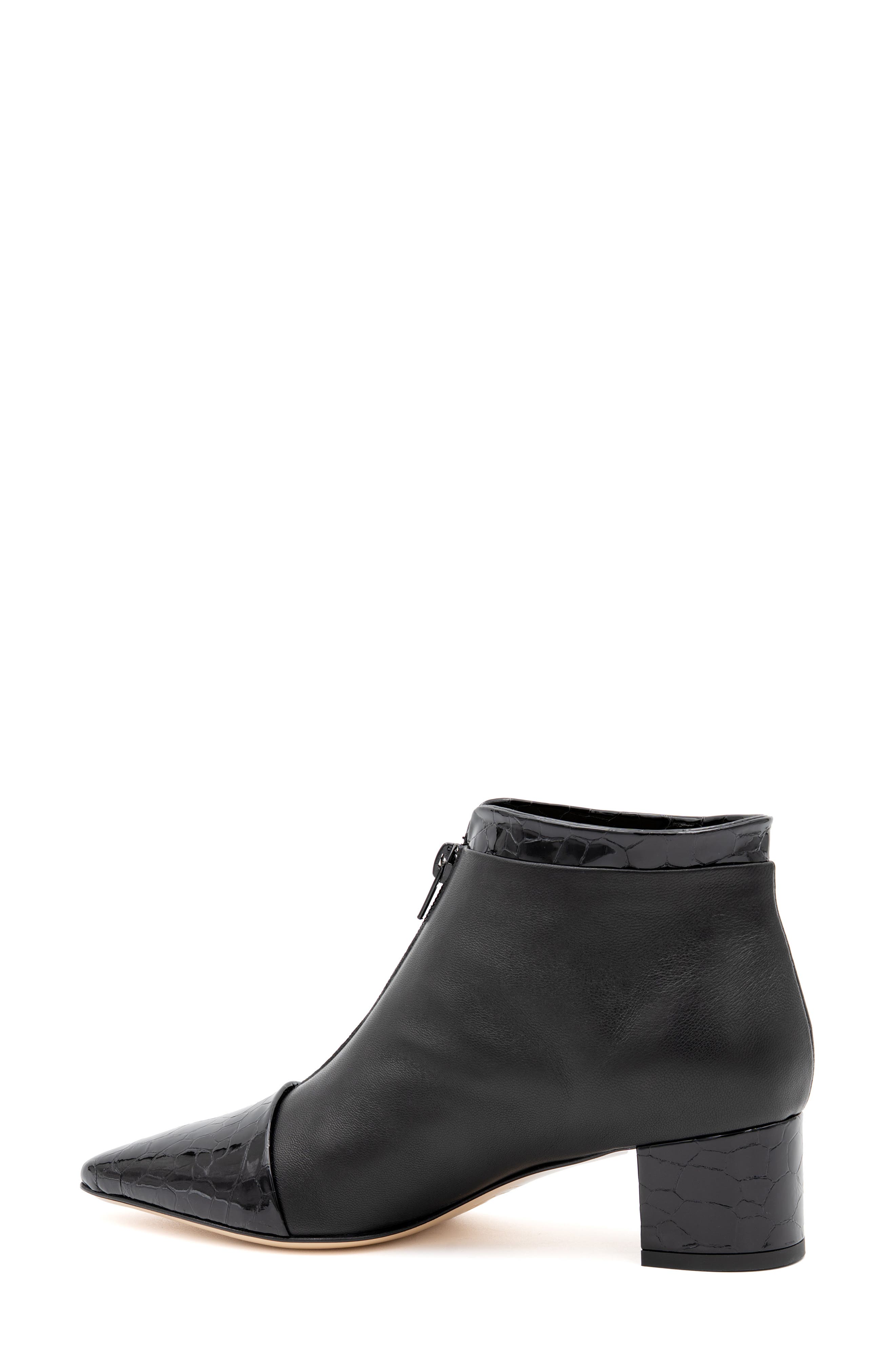 Amalfi by Rangoni Petronio Pointed Cap Toe Bootie, Alternate, color, Black Parmsoft Black Coretta